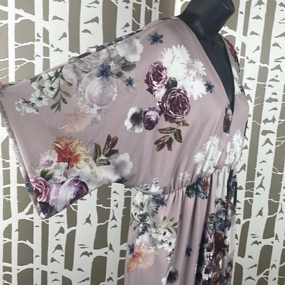 ASOS Floral Print Dolman Sleeve Empire Waist Midi Dress 8 - Picture 2 of 12